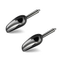 6 Ounce Ice Scoop Set of 2, E-far Platinum Black Stainless Steel Small Scoops for Ice Cube/Candy/Flour/Sugar, Metal Utility Scoops for Canisters, Baking, Kitchen Pantry, Rust Free - color: Black