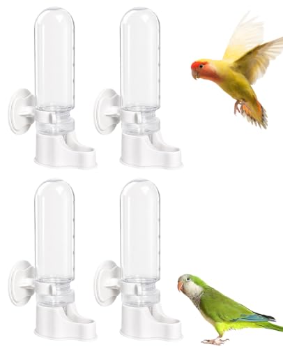 4pcs Bird Water Dispenser, 150ml Automatic Birds Cage Water Feeder for Parakeet Cockatiel Budgie Lovebirds