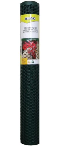 Tenax Poultry Fence - Green Plastic Poultry Fencing, Lightweight, Weather Resistant - 3-ft x 25-ft - Plastic - color: Green, size: 3-ft x 25-ft