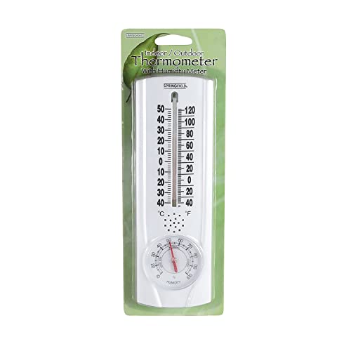 Springfield Vertical Thermometer and Hygrometer, Indoor Outdoor Thermometer, Wireless Humidity Meter for Patio, Garden, or Nursery Areas (9.125-Inch) (Pack of 2) - size: 1 Count (Pack of 2)