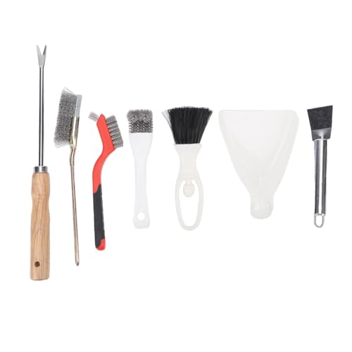 Bird Cage Tools Set Stainless Steel Bird Cage Brushes Cleaner Kit with Fork Scraper Brush Dustpan for Poop Small Animal Cages