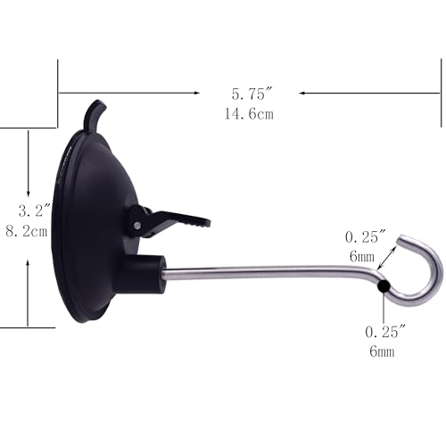 YYST Window Suction Cup Hanger - for Bird Feeders and Wind Chimes- no Feeder and Wind Chimes - 2 Pack, NOT FIT Porous Surfaces - Wood
