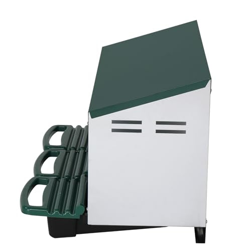 VINGLI Chicken Nesting Box, 3-Compartment Nesting Boxes for Hens Roll-Out with Plastic Baskets, Chicken Coop Laying Box (Green) - color: Green, size: 3 Compartment