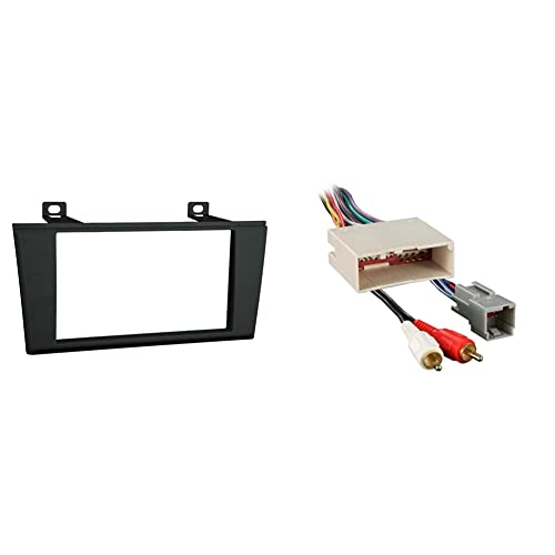Metra 95-5000B Double DIN Installation Dash Kit for 2000-2006 Lincoln LS or 2002-2005 Ford T-Bird (Black, Silver) & 70-5521 Radio Wiring Harness for Ford 03-Up Amp - style: Kit + Wiring Harness