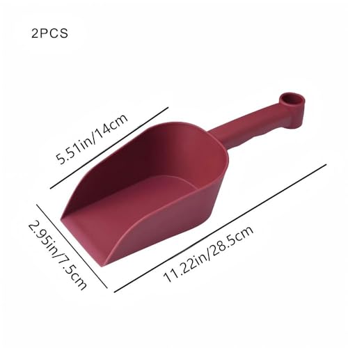 2 Pcs Garden Scoops PP Resin Hand Trowels Hanging Hole Design Shovel Scoops for Home Flower Soil Planting Digging Transplanting Compost Dog Food