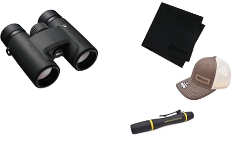 Nikon PROSTAFF P7 8x30mm Binoculars, Brown Hat, Lens Pen & Gritr Microfibre Kit - High-Magnification Wide FOV Waterproof Fogproof Binocular with Multilayer-Coated Clear Lens - size: One Size, style: Prostaff P7 8x30+BrownHat+LensPen+Microfibre