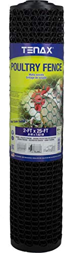 Tenax 72120548 Poultry Fence, 2' x 25', Black - color: Black, size: 2-ft x 25-ft