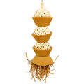 Bonka Bird Toys 1931N Natural Three Cake Parrot Chew Shred Forage Cage Toy, Conure, Amazon, Pionus, and Similar