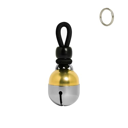Handmade in USA, Extra Loud Collar Bell for Cats and Dogs, Premium Brass and Nickel Silver - size: Medium