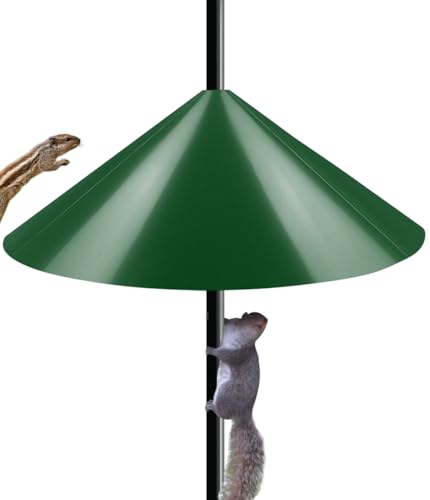 19 Inch Wide Squirrel Baffle for Bird Feeder Pole, Outside Pole Mount Stopper & Bird House Guard for Outdoor Shepherd’s Hook, Green, 1 Pack - color: Green
