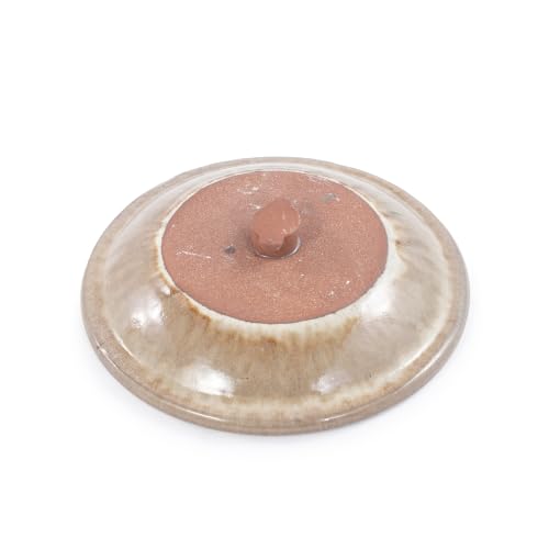 Ceramic Pedestal Bird Bath for Outside, 15 x 12 Inch, Light Khaki | Glazed Finish, Easy Twist-to-Lock Assembly - color: Light Khaki