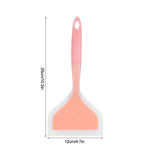 Silicone Pancakes Shovel Wide Spatula Turner, Soft Edge Turner - color: Orange,Green