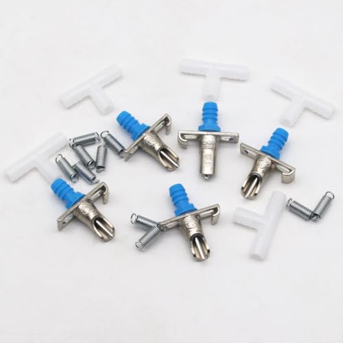 50PCS Rabbit Nipple Waterer Automatic Drinking System | with Spring & T-Tubing for Rabbits, Guinea Pig, Rat, Mouse and Rodent, Wire Cage Compatible, 5/16" ID (Blue)