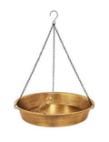 Hanging Bird Bath for Outdoor, Antique Bronze Metal Birdbath Bird Feeder Garden Decor Yard Art (11.5" Dia)