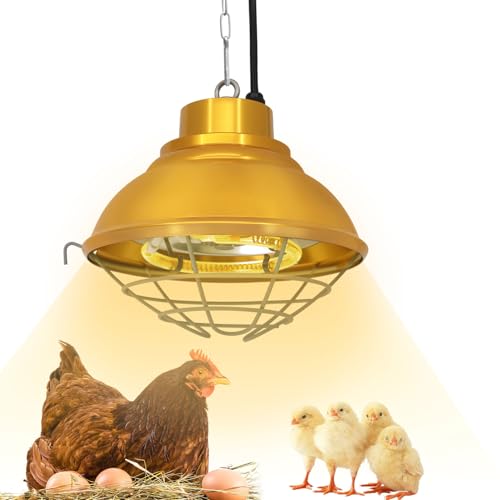Chicken Coop Heater, 350W, Carbon Fiber Bulb, Adjustable 2-Mode | Heat Lamp for Chickens Brooder, Adjustable Hanging Height, For Chick, Puppy, Cat, Goat, Piglet