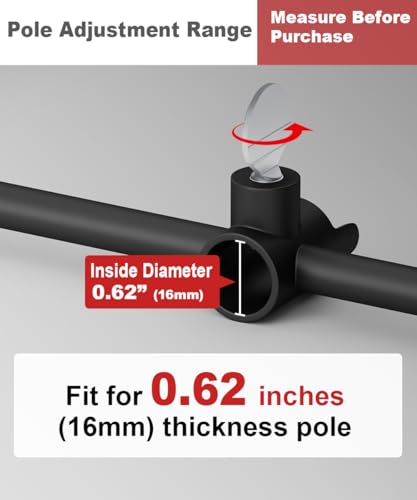 Pole Stabilizer Stand Applies to 0.62” Poles, Outdoor Bird Feeder Pole Base, In-Ground Anchor Support for Shepherds Hooks, Black, 1 Pack - size: S