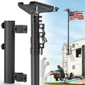 RV Flag Pole Kit 10 FT Telescoping, Starlink Gen 3 Standard Mount | Adjustable Heavy Duty Aluminum Flagpole, 2-In-1 RV Ladder Holder Kit, Supports Two Flag and Starlink Gen 3 Standard, Portable - size: Mount+telescoping flag pole+Starlink