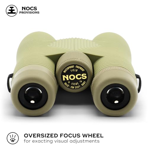 Nocs Provisions Field Issue Compact 10x32 Waterproof Binoculars Shockproof | Fogproof, 10X Magnification, Bak4 Prism, Multi-Coated Lenses for Adults & Kids, Bird Watching, Hunting & Wildlife Viewing - color: Ponderosa (Green), size: 10x32