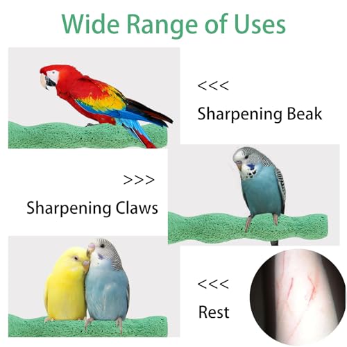 2 PCS Bird Beak Grinding Stone, Bird Perch Stands Anti-Slip Birds Parrot Cage Parakeet Nail Trimming Foot Claws Platform Beak Grinding Stone Washable Chewing Toys for Small Medium Parrot Budgies