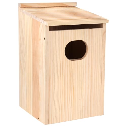 Pine Wood Duck House 17x10x10 Inches Outside Wood Shelter and Nesting Box for Hooded Mergansers and Wetland Ducks