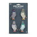 Genuine Fred PECKISH, Pigeon Magnetic Bag Clips, Set of 4, Chip Clips, Bag Clips for Food, or for use on the fridge - style: PECKISH