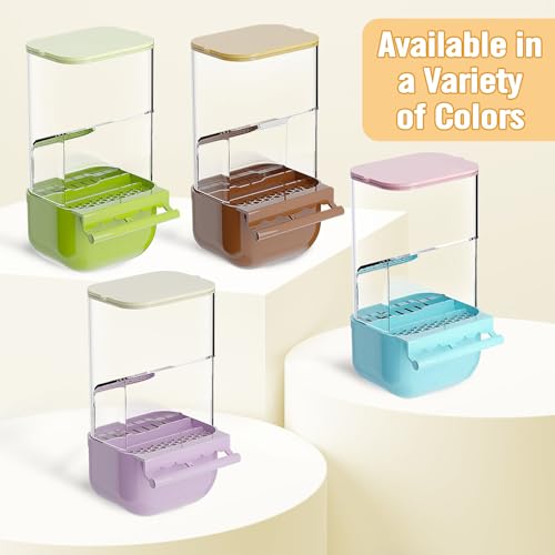 BNOSDM No Mess Bird Cage Feeders Automatic Bird Feeder Parrot Cage Accessories Transparent Seed Food Container with Perch for Finches, Parakeets, Budgies, Lovebirds, Cockatoos, Canaries (Blue) - color: Blue