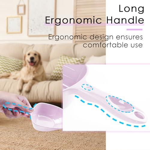 Melamine Pet Food Measuring Scoop, 1 Cup 1/2 Cup 1/4 Cup with Clear Measurement Lines for Dog, Cat, Bird, and Rabbit, Durable, Ergonomic Handle, Dishwasher safe-Purple - color: Purple