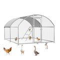 Large Chicken Run 13.2 x 10 x 6.4 FT Chicken Coop with Cover | Reinforced frame, Walk-in Chicken Coop, Roosting Perch, Waterproof Cover, Side Hardware Cloth, Backyard & Farm Use - size: 119.9"L x 156.1"W x 76.4"H