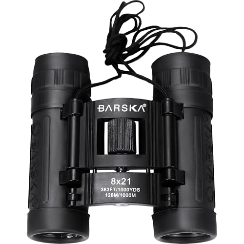 Barska Lucid View Compact Binoculars – Fully Coated Roof Prism, Center Focus, Lightweight Outdoor Binoculars for Bird Watching, Hiking, and Travel - size: 8x21