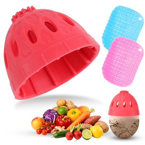 3-Pack Egg Washer, Egg Cleaner Scrubber for Fresh Eggs, and Vegetable Scrubber & Dish Brush Set - Flexible Vegetable Fruit Brush for Potato, Lemon, Cucumber, Cleaning Tools for Kitchen Sink