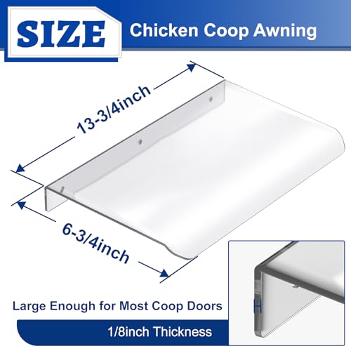 Chicken Coop Awning with Aluminium Foil, Weatherproof Cover for Protecting Automatic Chicken Coop Door, Outdoor Awning for Chicken Coops Window/Door/Vent, Chicken Coops Door Cover