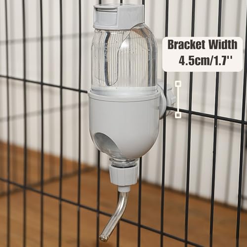 Pet Water Bottle for Cage Crate 17oz Non-Drip Water Dispenser for Small Animal Rabbit Bunny Guinea Pig Chinchilla Ferret Squirrel Hedgehog (Gray, 17oz) - color: Gray, size: 17oz