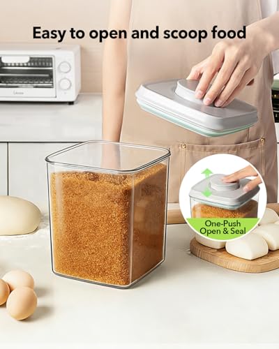 Food Storage Container Sets, 2.8 Qt *2+ 4.2 Qt *4 Airtight Canisters with Lids and 130ml Scoop, BPA-Free Plastic Pantry Containers for Flour, Sugar, Rice - color: 4L*4 + 2.65L*2