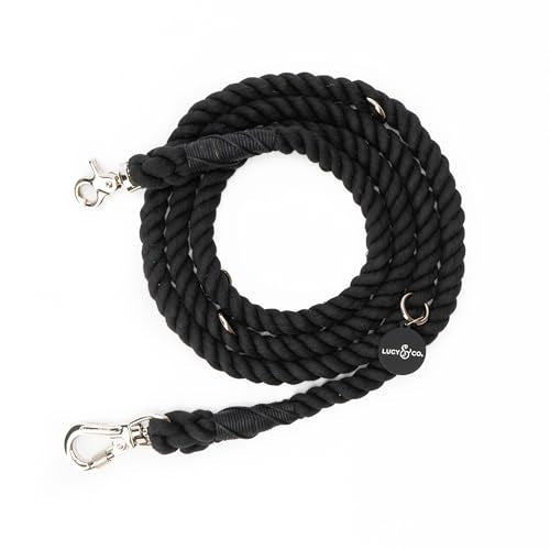 Midnight Hands-Free Rope Leash - color: Midnight Black Hands-Free Dog Leash