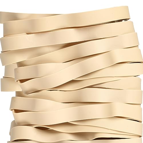 AIWOQI Rubber Bands Size 107 Heavy Duty Big Wide Rubber Band 30PCS #107 | Elastic Bands for Office Supply Trash Can File Folders Litter Box Rubber Bands (Light brown) - color: Light brown