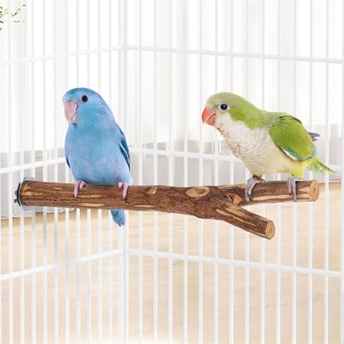 Niteangel Natural Wooden Perches for Bird Cages - Ideal for Cockatiels, Parakeets, Finches & Other Caged Birds (No-Bark, 2 Pack) - color: No-Bark