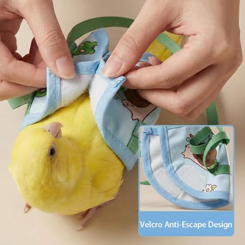 Ouliget Parrot Sling Carrier Bag, Portable Handheld Bird Travel Vests Bag, Escape-Proof Outdoor Walking Bird Pouch for Small Medium Size Parrot Parakeet Budgies, Large