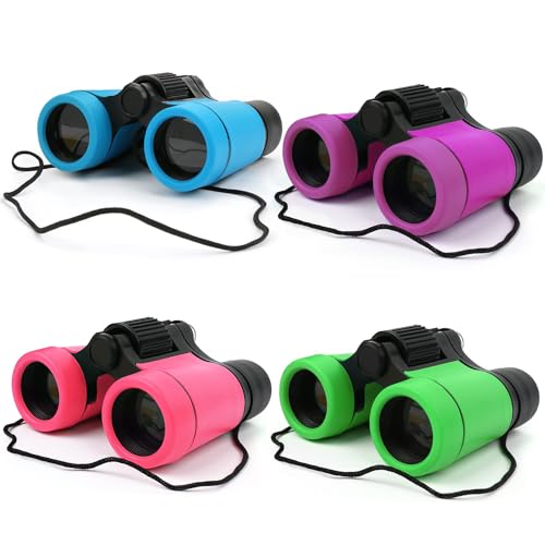 Scotamalone Kids Binoculars Shock Proof Toy Binoculars Set for Age 3-12 Years Old Boys Girls Bird Watching Educational Learning Hunting Hiking Birthday Presents - color: four pc, size: four pc