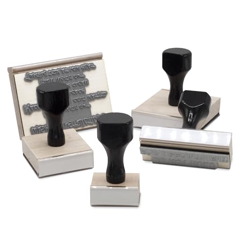 Infusion Custom Text Traditional Wood Stamp with Plastic Handle, 2" x 3" - size: 2" x 3"