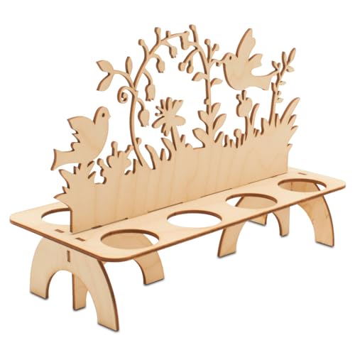 Wooden Egg Holder Kit for Countertop, Garden Scene, 10-Inch, 1/8 Inch Thick, Easter Crafts, by Woodpeckers