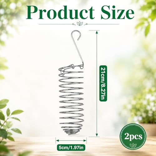 Millet Holder for Bird Cage, 2 Pack Spray Millet Treat Holder | Stainless Steel Hanging Parrot Foraging Feeder Toy, Fruit Vegetable Basket for Parakeet Cockatiel Conure African Grey