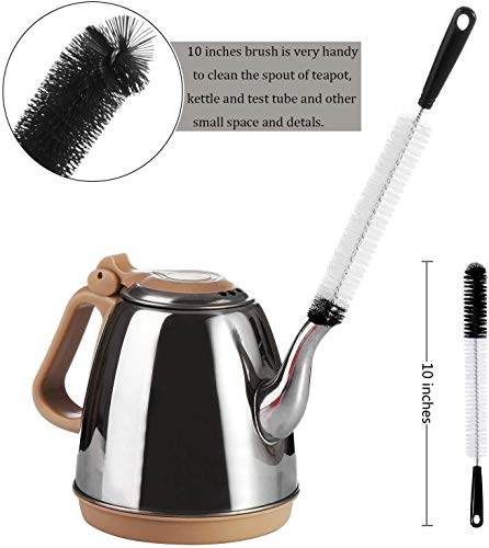 ALINK 8-Pack Bottle Cleaning Brush Set - Long Handle Black Bottle Cleaner for Washing Narrow Wine/Beer Bottles/Thermos/Flask Tumbler/Sport Well/Kettle/Lid Brush, Straw Brush - color: Black