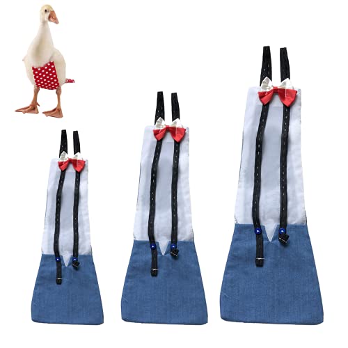 Chicken Duck Goose Diaper Washable Pet Bow Tie Diapers for Hens Roosters Poultry 1 Pack (L, Blue) - color: Blue, size: L