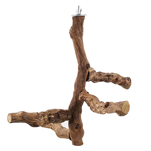6 PCS Bird Perch Stand Natural Grapevine with Chewing Toys for Parrots, Parakeets, Cockatiels, Conures, Macaws, Love Birds (Style 8) - color: Style 8