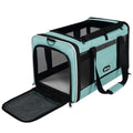GAPZER Cat Carrier 18"x11"x11" TSA Approved Ventilated Pet Air Travel Cage | Top Open Small Animal Basic Crate, Shih Tzu Dog Softsided Durable Kennel, 4-Mesh-Side Kitty Carry on Case up to 20 lbs Teal - color: Turquoise