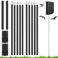 Yaocom 2 Pack 15FT Telescoping Bat House Poles Aluminum Adjustable Purple Martin House Pole with Ground Socket Heavy Duty 5-Section Pole Kit Bird Feeder Accessories for Outdoor Wildlife Nest