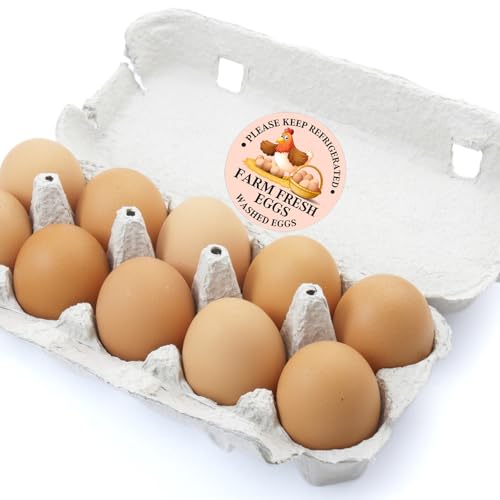 2 inch Farm Fresh Eggs Carton Labels, Colorful Round Egg Carton Stickers Self Adhesive Eggs Stickers Egg Carton Labeling for Chicken Eggs (500PCS) - color: Washed Eggs a