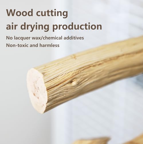Natural Wood Bird Perch for Cage – Chewing & Claw Trimming Perch Toy for Parrots, Cockatiels, Budgies (Small 6.9") - size: Small 6.9"