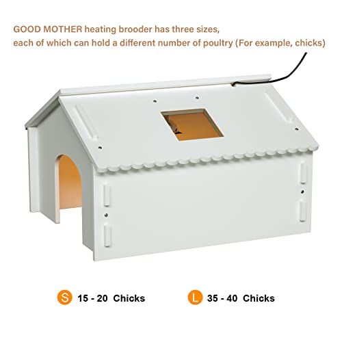 Upgraded Chick Brooder with Viewing Window,Baby Chicken Cage Heat Lamp Brooder for 10-20 Chicks,Ducks,Quail&Birds–Energy-Efficient 35W Heater,Easy-to-Clean Design