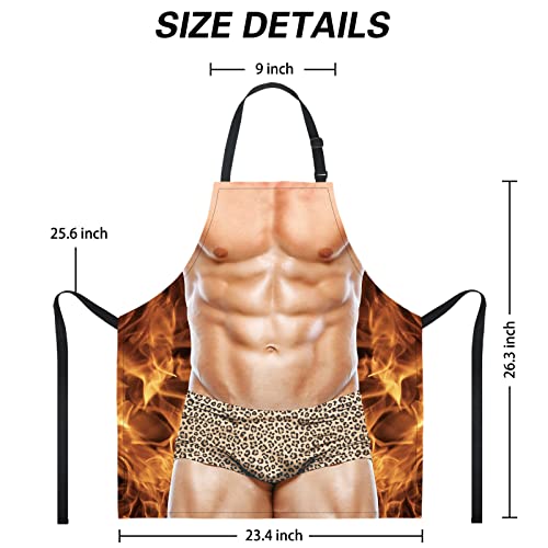Funny Men Cooking Grilling Aprons Muscles Guy BBQ Funny Gag Gifts for Christmas, White Elephant Gift Exchange (Muscleman 2, One Size) - color: Muscleman 2